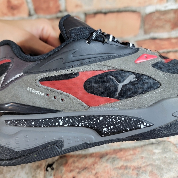 Puma RS Fast "APM" Black/Castlerock/ Red Sneakers Kids Size 5.5 - Picture 10 of 12